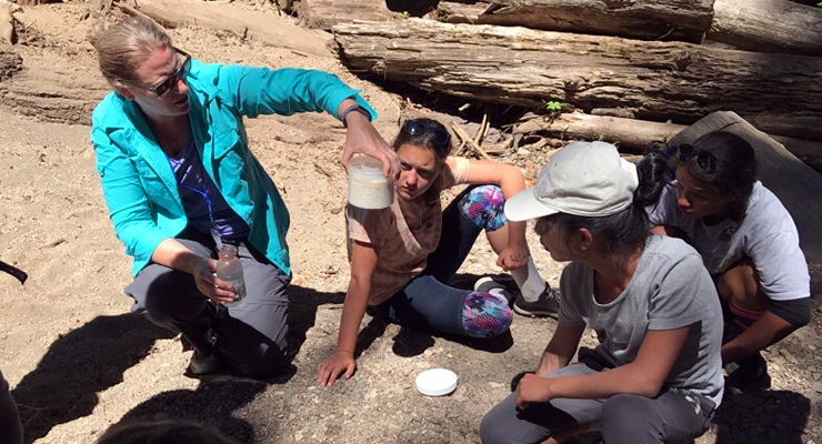 Photo: Students learning outside at Mount St. Helens