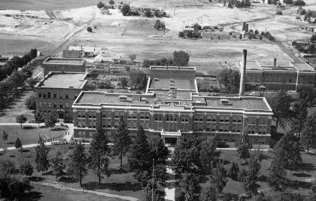 A historic photo of EWU's Cheney campus.